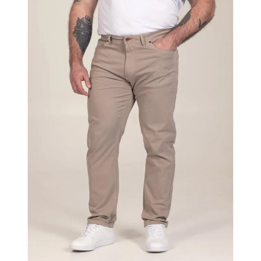 Stone - Side - Duke Mens Kelvin D555 Stretch Tapered Chinos
