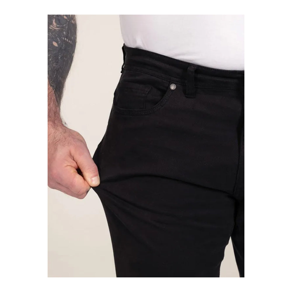 Black - Close up - Duke Mens Kelvin D555 Stretch Tapered Chinos