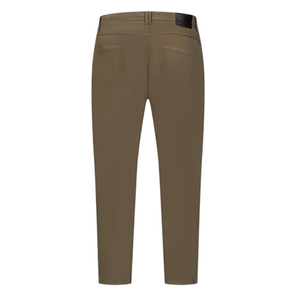 Khaki Brown - Back - Duke Mens Kelvin D555 Stretch Tapered Chinos