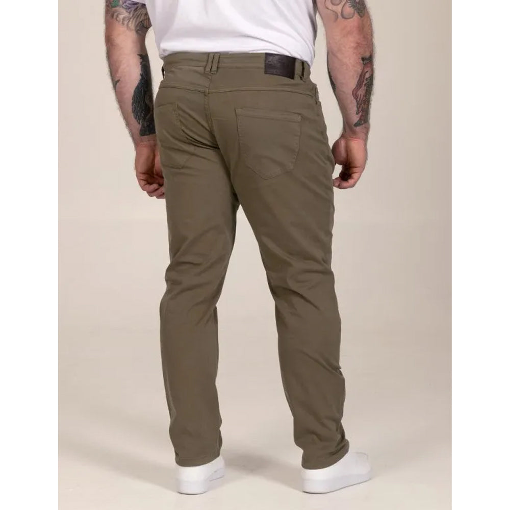 Khaki Brown - Lifestyle - Duke Mens Kelvin D555 Stretch Tapered Chinos