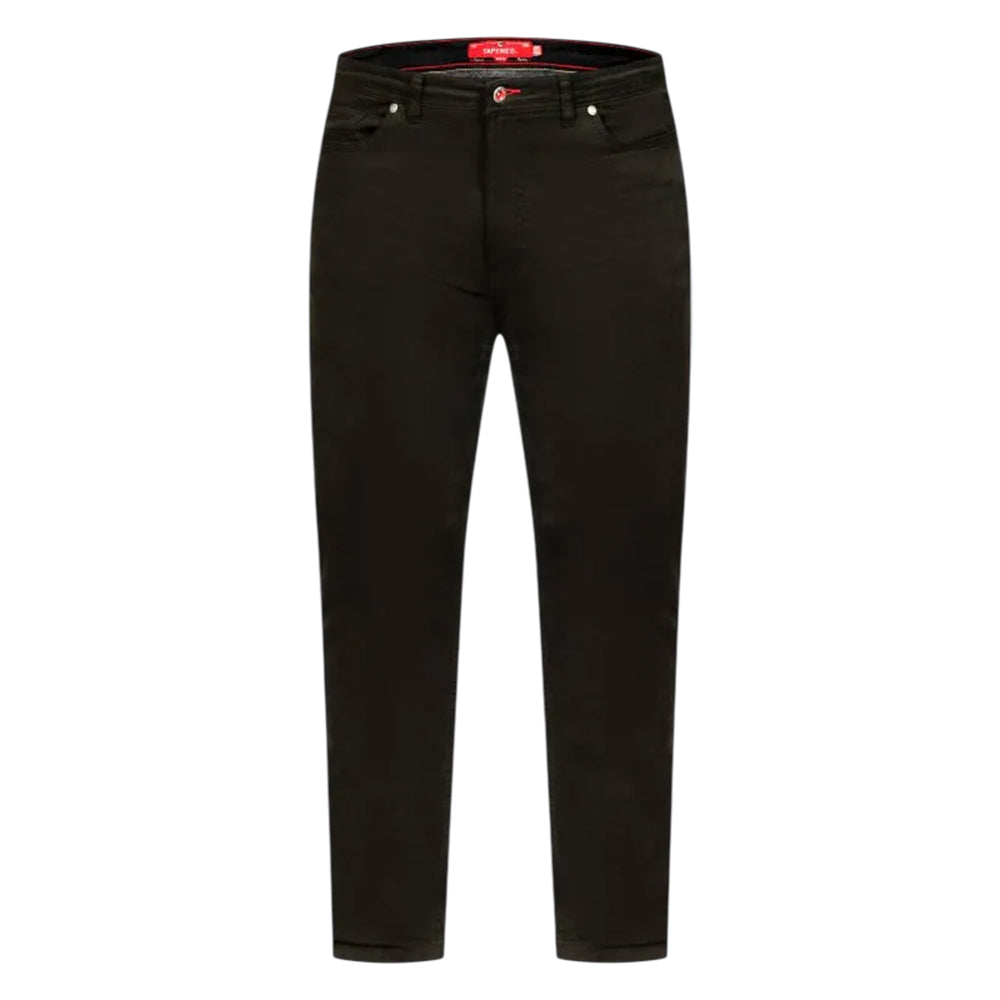 Black - Front - Duke Mens Kelvin D555 Stretch Tapered Chinos