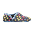 Light Blue-Multi - Back - Sleepers Womens-Ladies Jade Dotted Full Slippers