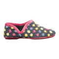 Fuchsia-Multi - Back - Sleepers Womens-Ladies Jade Dotted Full Slippers