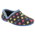 Light Blue-Multi - Front - Sleepers Womens-Ladies Jade Dotted Full Slippers