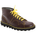 Black - Back - Grafters Mens Original Coated Leather Retro Monkey Boots