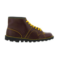 Wine - Side - Grafters Mens Original Coated Leather Retro Monkey Boots