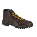Wine - Front - Grafters Mens Original Coated Leather Retro Monkey Boots