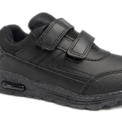 Black - Close up - Dek Boys Felix Touch Fastening Trainers
