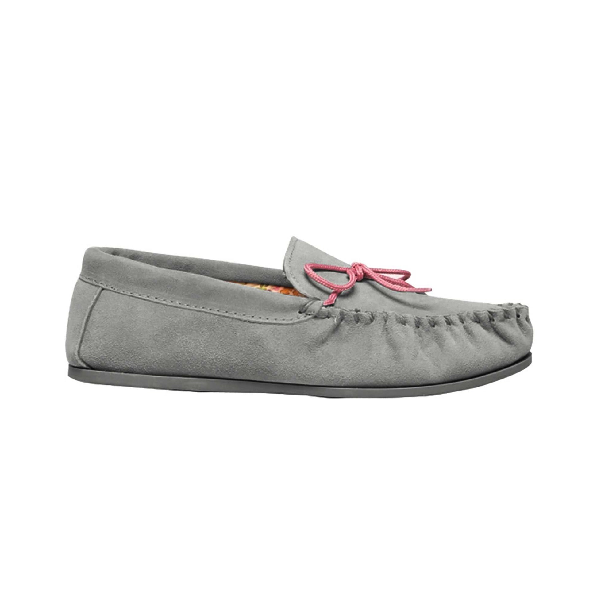 Grey - Side - Mokkers Womens-Ladies Lily Slip On Slippers