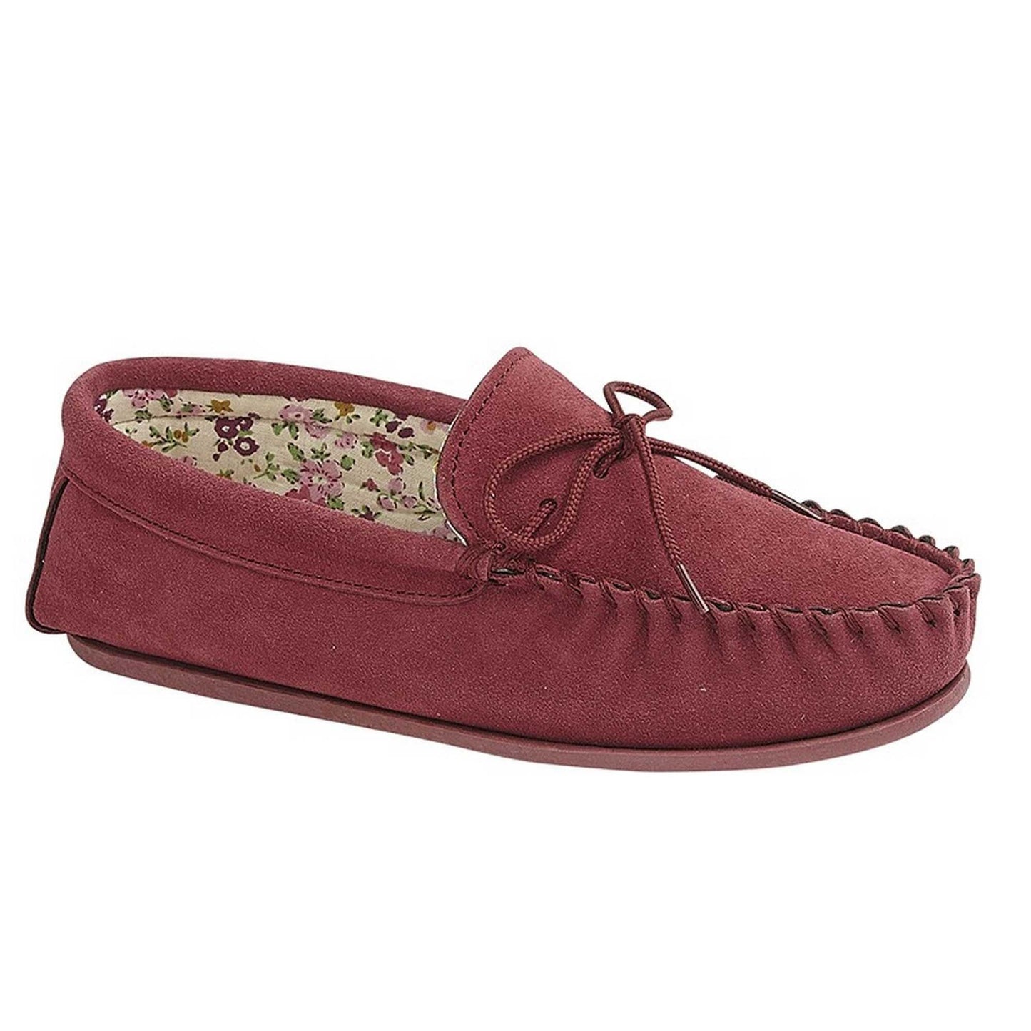 Crimson Red - Front - Mokkers Womens-Ladies Lily Slip On Slippers