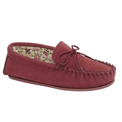 Crimson Red - Front - Mokkers Womens-Ladies Lily Slip On Slippers