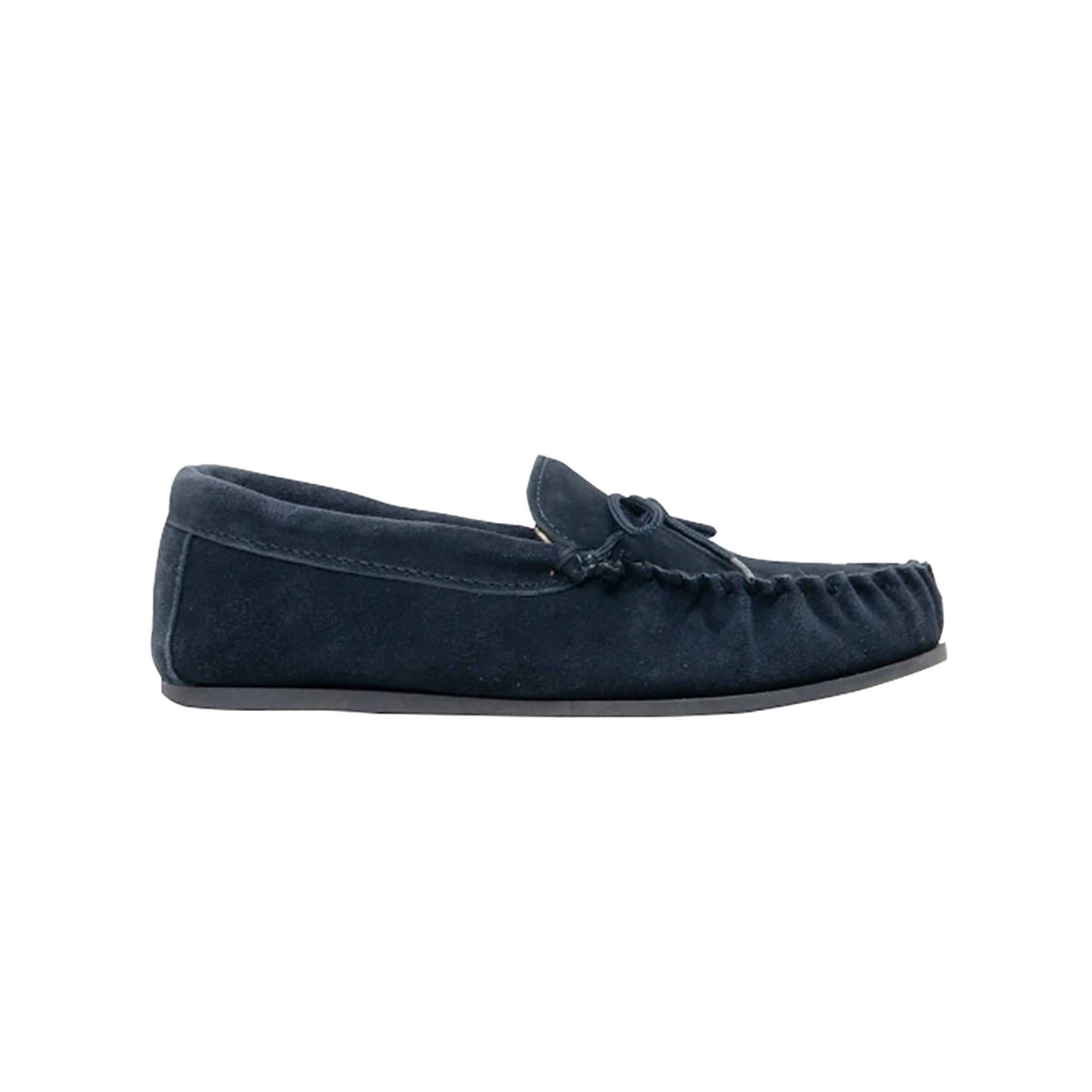 Navy - Side - Mokkers Womens-Ladies Lily Slip On Slippers