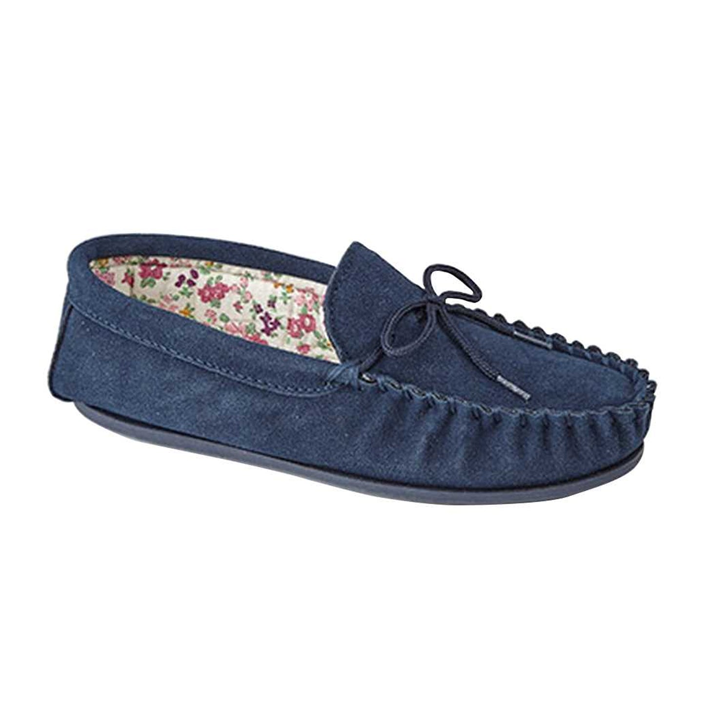 Navy - Front - Mokkers Womens-Ladies Lily Slip On Slippers