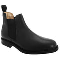 Black - Front - Roamers Mens Leather Quarter Lining Gusset Dealer Boots