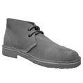 Grey - Front - Roamers Mens Real Suede Unlined Desert Boots