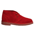 Red - Back - Roamers Mens Real Suede Unlined Desert Boots