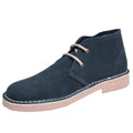Navy - Side - Roamers Mens Real Suede Unlined Desert Boots