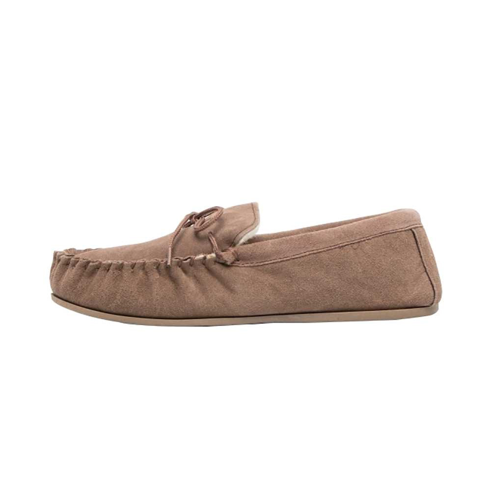 Dark Camel - Back - Mokkers Mens Oliver Moccasin Wool Lined Slippers