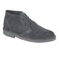 Grey - Front - Roamers Adults Unisex Real Suede Unlined Desert Boots