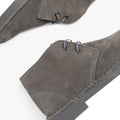 Grey - Close up - Roamers Adults Unisex Real Suede Unlined Desert Boots