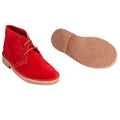 Red - Front - Roamers Adults Unisex Real Suede Unlined Desert Boots