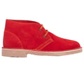 Red - Back - Roamers Adults Unisex Real Suede Unlined Desert Boots