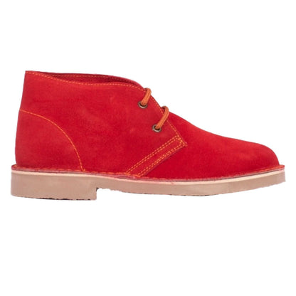 Red - Lifestyle - Roamers Adults Unisex Real Suede Unlined Desert Boots