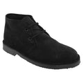 Black - Front - Roamers Adults Unisex Real Suede Unlined Desert Boots