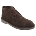 Dark Brown - Front - Roamers Adults Unisex Real Suede Unlined Desert Boots