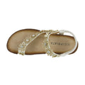 Cream - Side - Cipriata Womens-Ladies Salva Toe Post Flower Design Sling Back Sandals