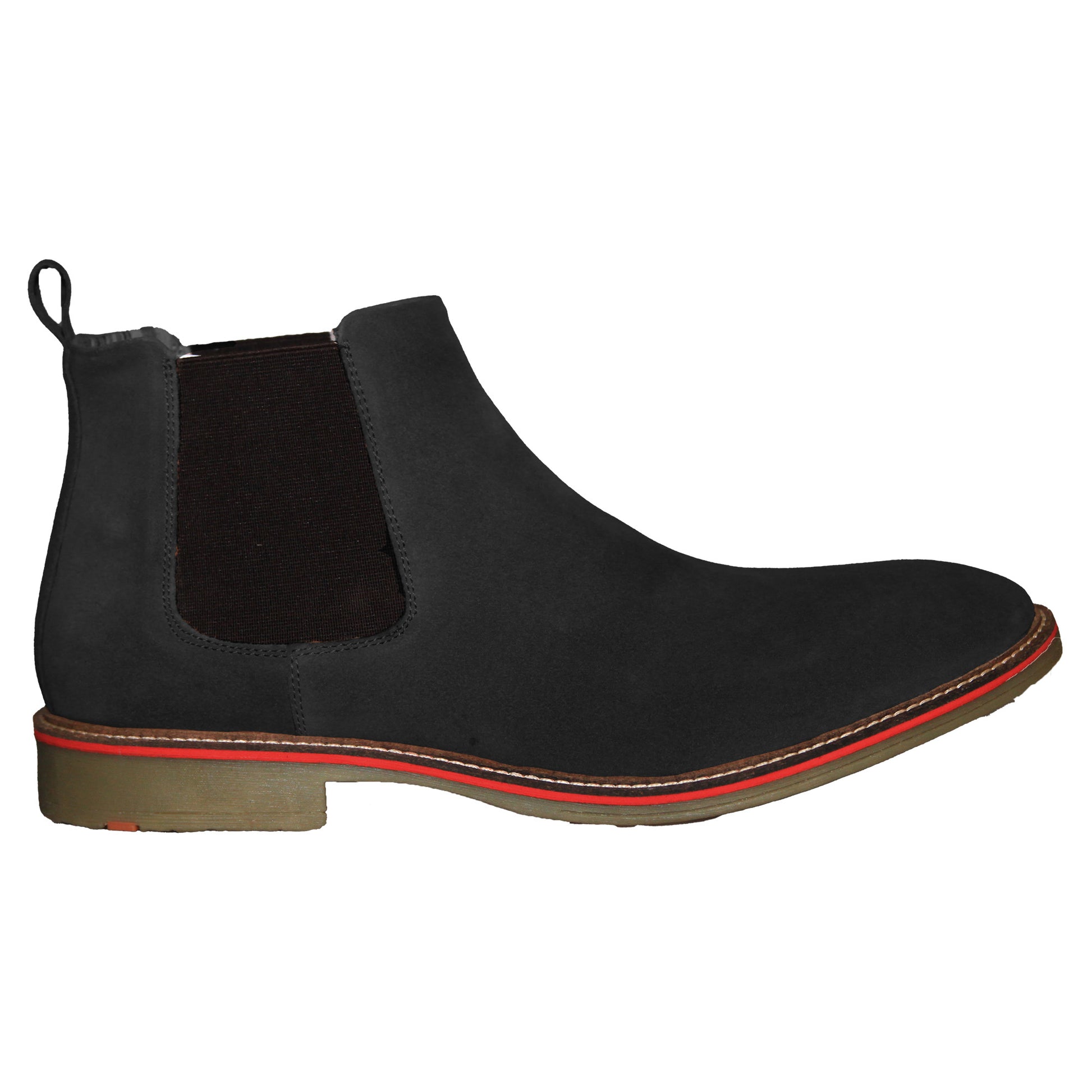 Black - Back - Roamers Mens Casual Gusset Boots