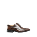 Brown PU - Back - Goor Childrens Boys Lace Up Detailed Brogue Oxford Shoe