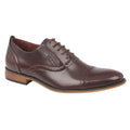 Oxblood - Front - Goor Mens Capped Lace Oxford Brogue Shoes