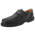 Black - Back - Roamers Mens Superlite Wide Fit Touch Fastening Leather Shoes