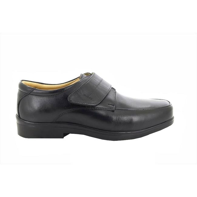 Black - Back - Roamers Mens Touch Fastening Mudguard Casual Shoes
