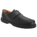 Black - Front - Roamers Mens Superlite Wide Fit Touch Fastening Leather Shoes