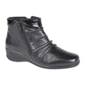 Black - Front - Mod Comfys Womens-Ladies Softie Leather Flexible Ankle Boots