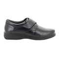 Black - Back - Roamers Mens Fuller Fitting Superlight Touch Fastening Leather Shoes