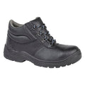 Black - Front - Grafters Mens Padded Collar D-Ring Chukka Safety Boots