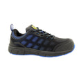 Black-Blue - Side - Grafters Mens Super Light Safety Trainers With Safety Toe Cap