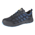 Black-Blue - Pack Shot - Grafters Mens Super Light Safety Trainers With Safety Toe Cap