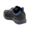 Black-Blue - Close up - Grafters Mens Super Light Safety Trainers With Safety Toe Cap