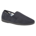 Navy - Front - Sleepers Mens Harry Memory Foam Twin Gusset Slippers
