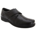 Black - Front - Roamers Mens Fuller Fitting Superlight Touch Fastening Leather Shoes