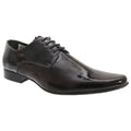 Black Patent - Front - Goor Mens Patent Leather Lace-Up Chisel Toe Gibson Dress Shoes