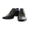 Black - Back - Roamers Mens 4 Eyelet Punched Cap Leather Oxford Shoes
