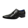Black - Side - Roamers Mens 4 Eyelet Punched Cap Leather Oxford Shoes