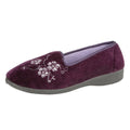 Purple - Front - Zedzzz Womens-Ladies Jenny Embroidered Slippers