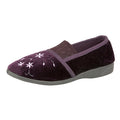 Purple - Front - Zedzzz Womens-Ladies Joanna Embroidered Slippers