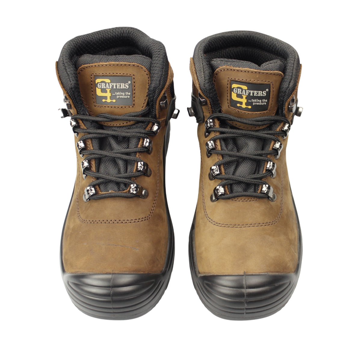 Dark Brown - Back - Grafters Mens Super Wide EEEE Fitting Safety Boots